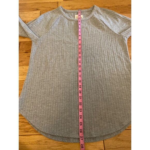 Chaser women's grey long sleeve with buttons, waffle knit round neck sweater XL - Picture 6 of 9
